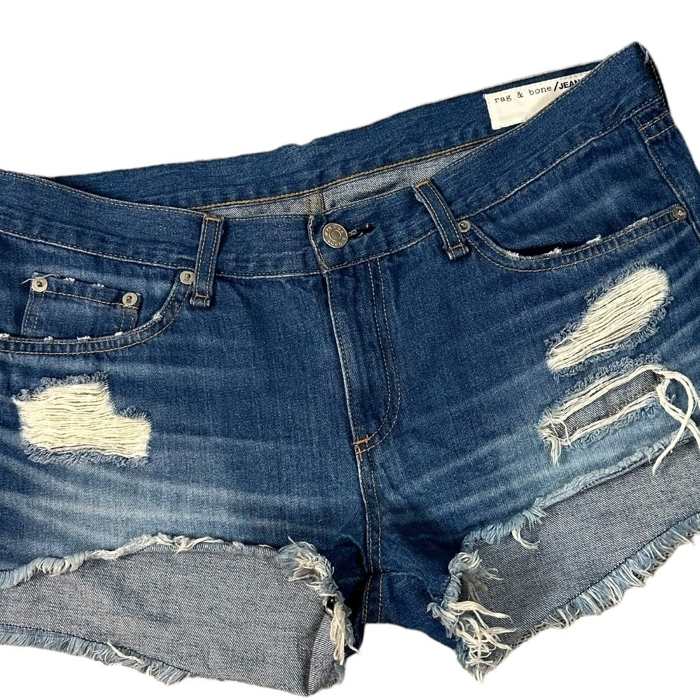 Revolve Rag & Bone The Cut-Off Jean Shorts in Freeport Size 29 Distressed Retro - Picture 4 of 15